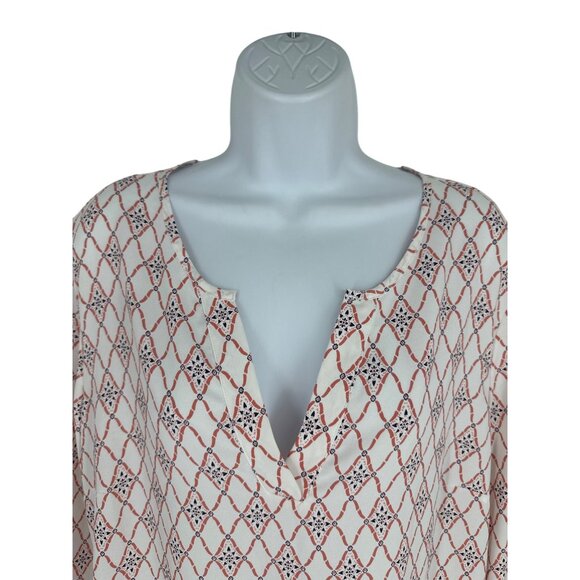 41 Hawthorne Womens Loose-Fit 3/4 Roll-Tab Sleeves V-Neckline Blouse Size XL - Picture 2 of 11